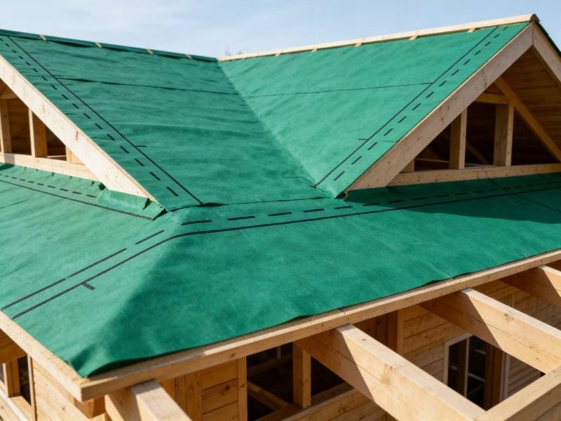 Breathable roofing underlayment installed on a timber roof deck before final roof covering