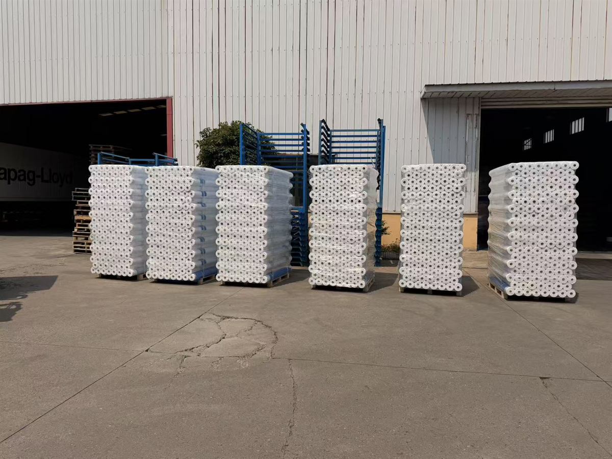 Finished membrane rolls ready for export handling